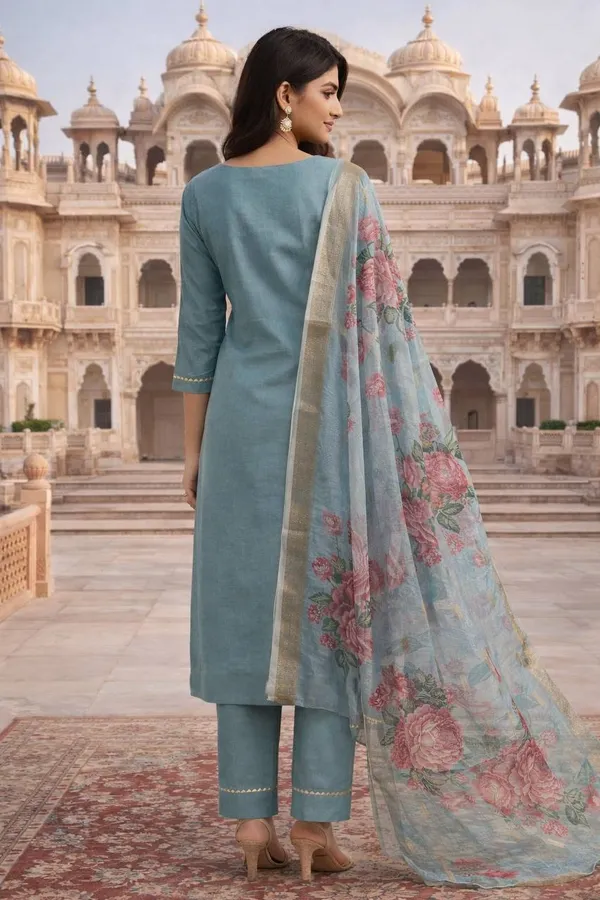 Sky_Blue_Georgette_Kurti_Set_For_Women