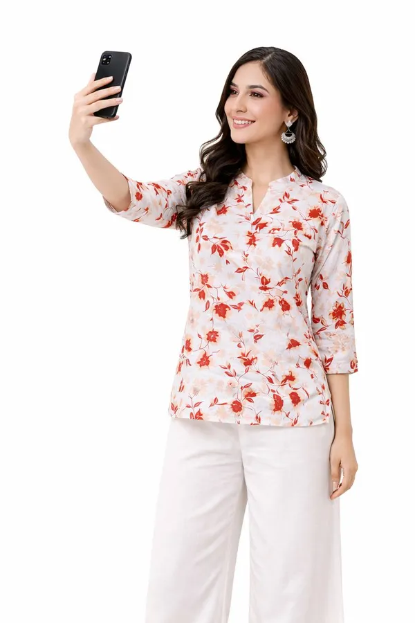 White_Rayon_Top_And_Palazzo_Set_For_Women