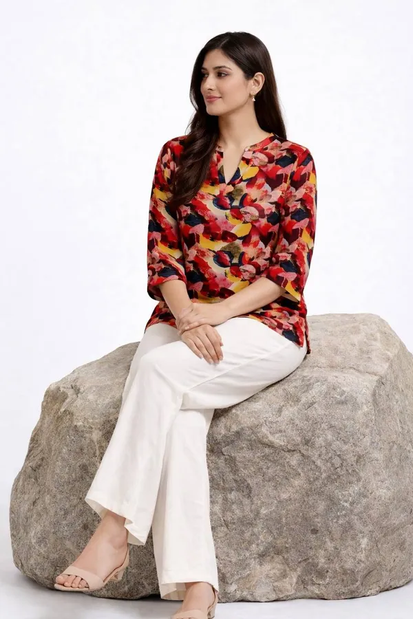 Multicolor_&_White_Rayon_Co-Ord_Set_For_Women