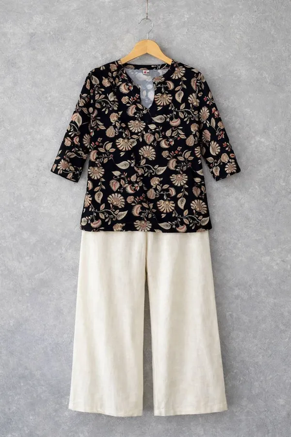Black_&_Cream_Rayon_Tunic_With_Palazzo_Set_For_Women