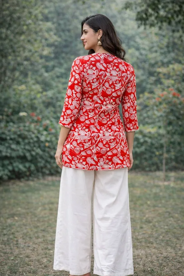 Red_&_White_Rayon_Kurti_With_Palazzo_Set_For_Women