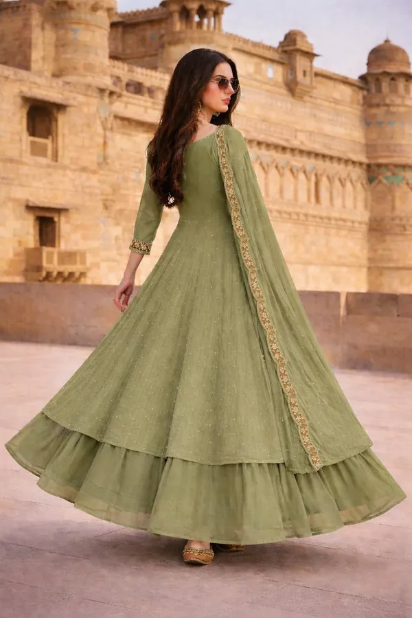 Sage_Green_Georgette_Anarkali_Suit_Set_For_Women