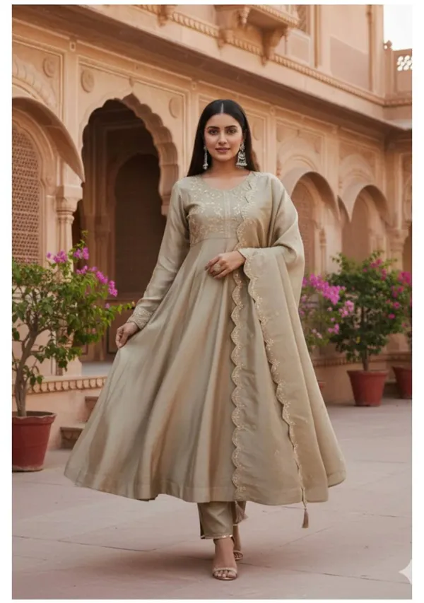 Sage_Green_Georgette_Anarkali_Suit_Set_For_Women