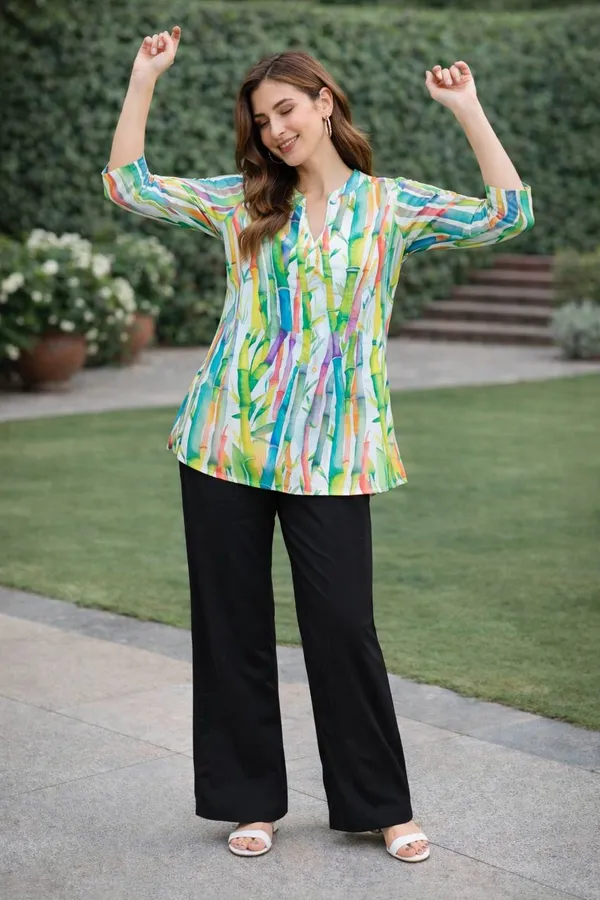 Multicolor_Rayon_Pleated_Top_For_Women