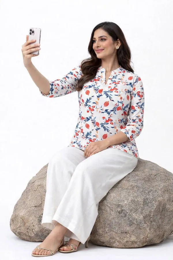 White_Rayon_Top_For_Women