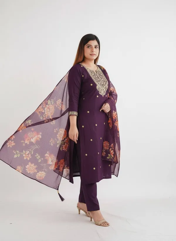 Purple_Georgette_Kurti_Set_For_Women