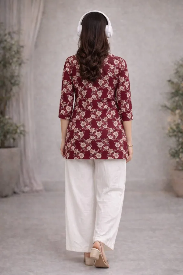 Maroon_&_White_Rayon_Tunic_With_Palazzo_Set_For_Women