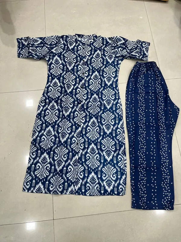 Blue_Georgette_Kurta_And_Palazzo_Set_For_Women