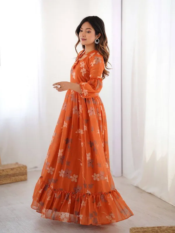Orange_Georgette_Maxi_Dress_For_Women