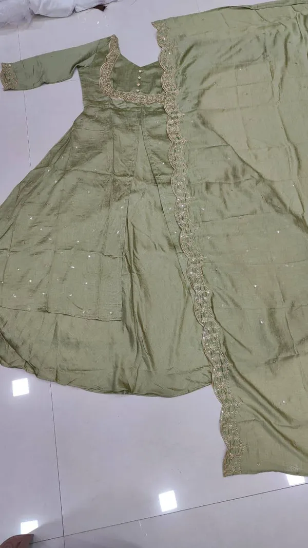 Sage_Green_Georgette_Anarkali_Suit_Set_For_Women