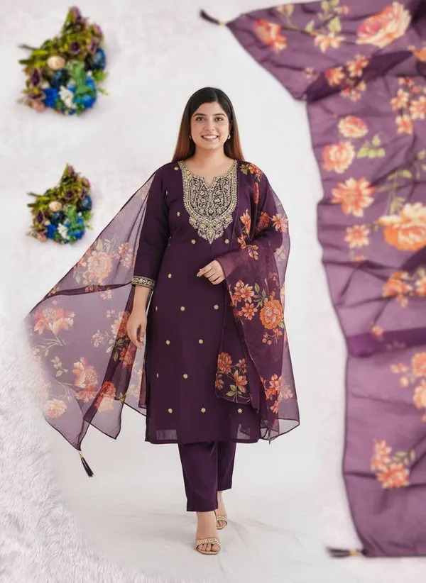 Purple_Georgette_Kurti_Set_For_Women