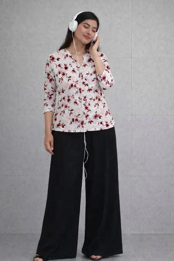 White_&_Black_Rayon_Co-Ord_Set_For_Women
