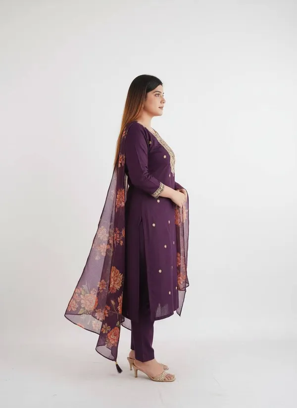 Purple_Georgette_Kurti_Set_For_Women