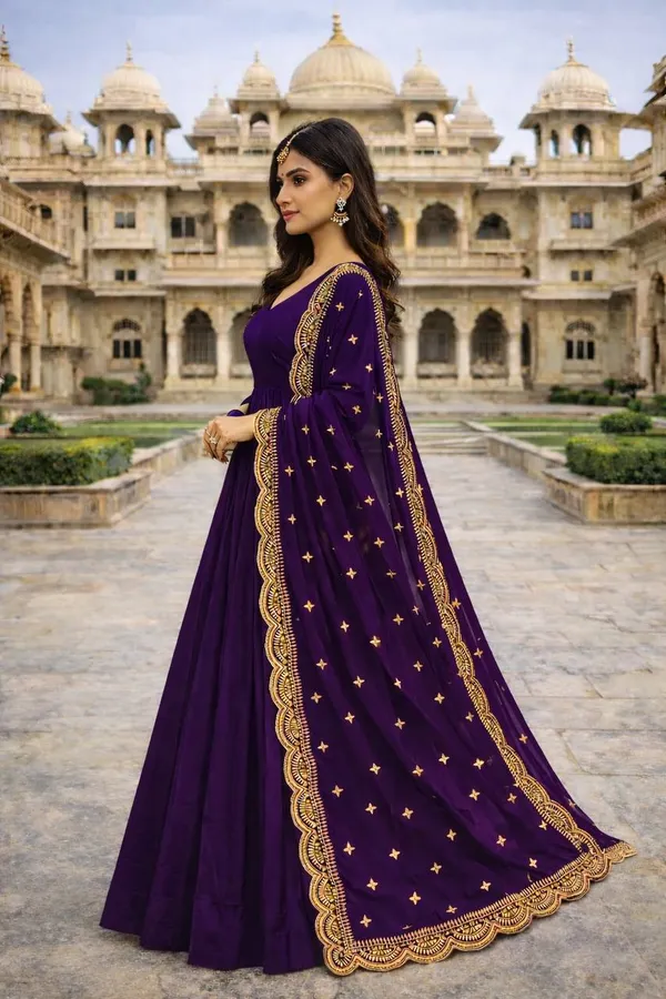 Purple_Georgette_Anarkali_Gown_Set_For_Women