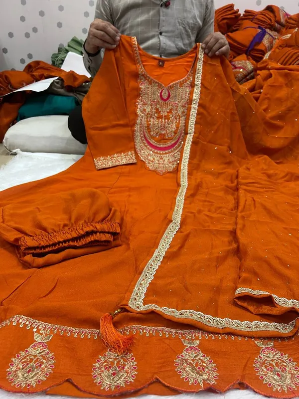Orange_Georgette_Maxi_Dress_For_Women