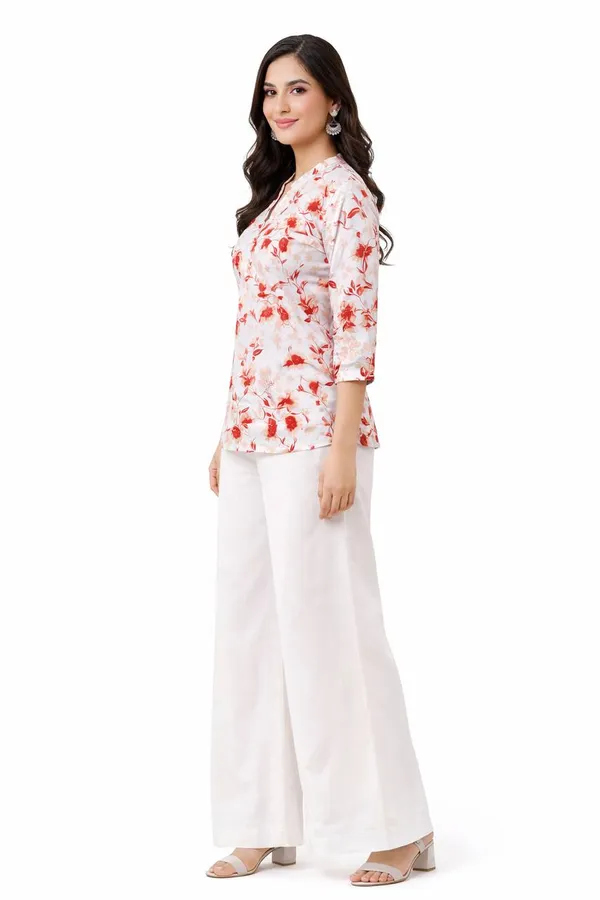 White_Rayon_Top_And_Palazzo_Set_For_Women
