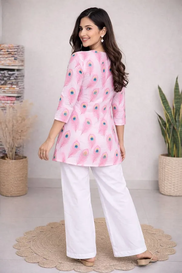 Pink_&_White_Rayon_Tunic_Top_For_Women