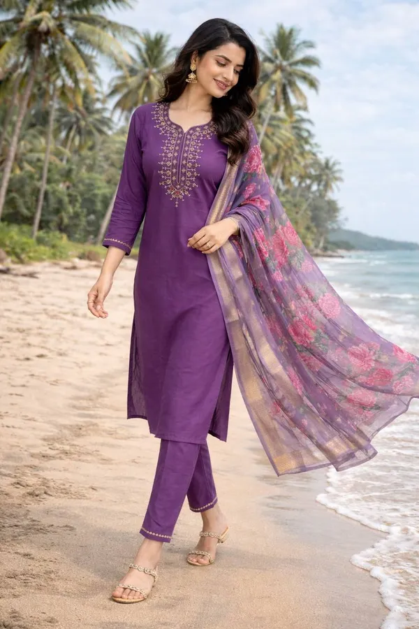 Purple_Georgette_Kurta_Set_For_Women
