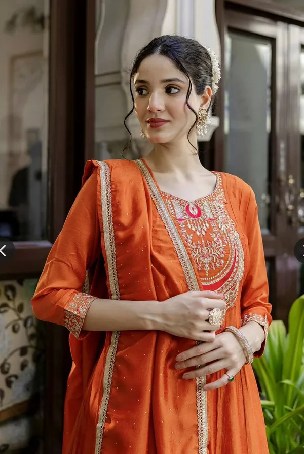 Orange_Georgette_Anarkali_Suit_Set_For_Women