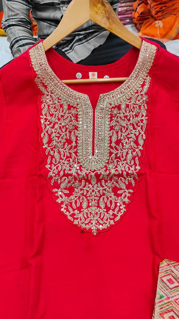 Red_Georgette_Kurta_Set_For_Women