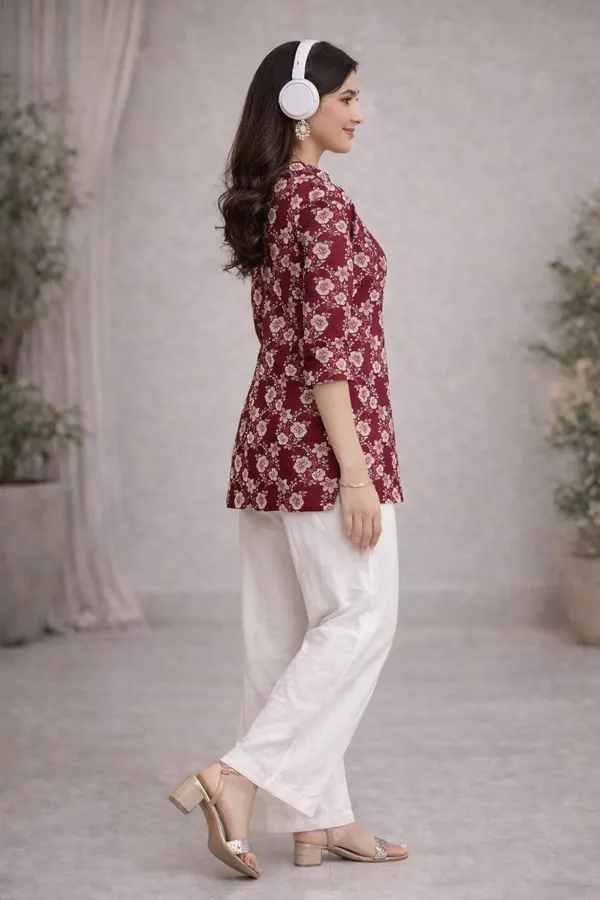 Maroon_&_White_Rayon_Tunic_With_Palazzo_Set_For_Women