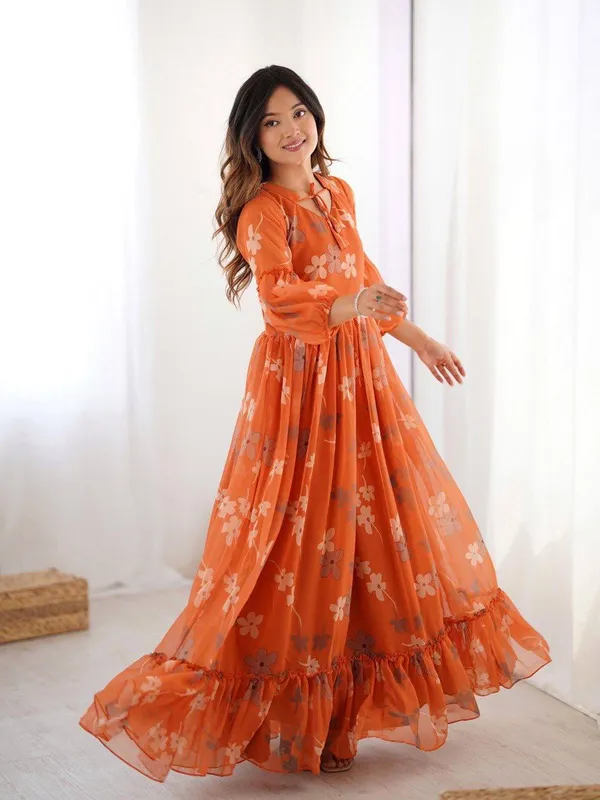 Orange_Georgette_Maxi_Dress_For_Women