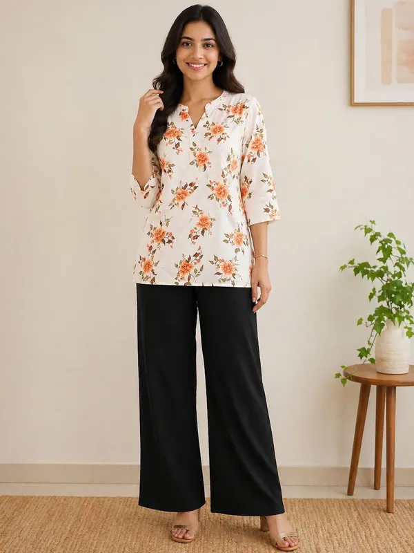 White_&_Black_Rayon_Co-Ord_Set_For_Women