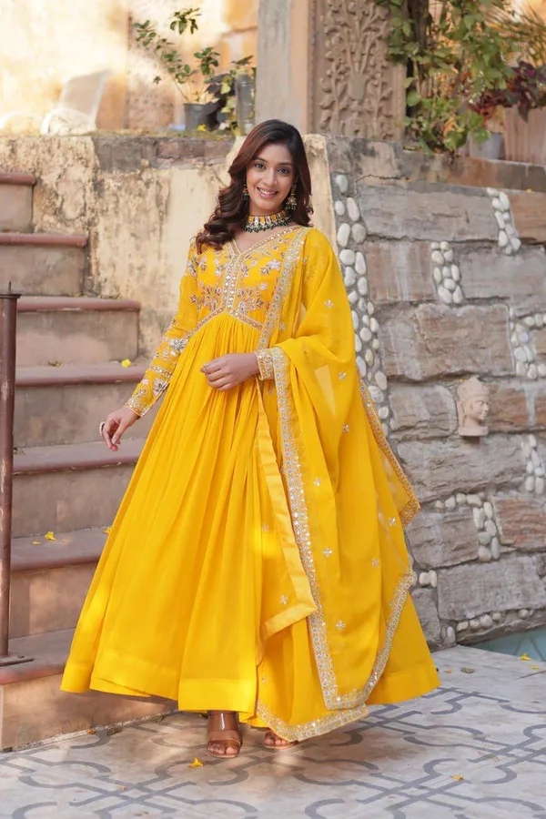 Yellow_Georgette_Anarkali_Dress_For_Women