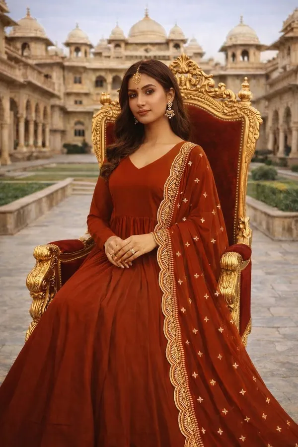 Rust_Orange_Georgette_Anarkali_Gown_For_Women