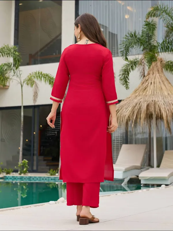 Red_Georgette_Kurta_Set_For_Women