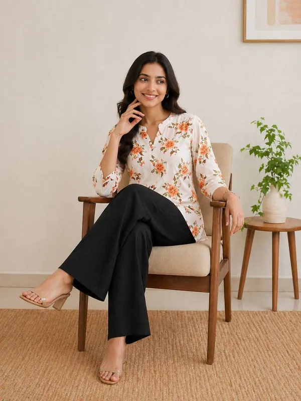 White_&_Black_Rayon_Co-Ord_Set_For_Women
