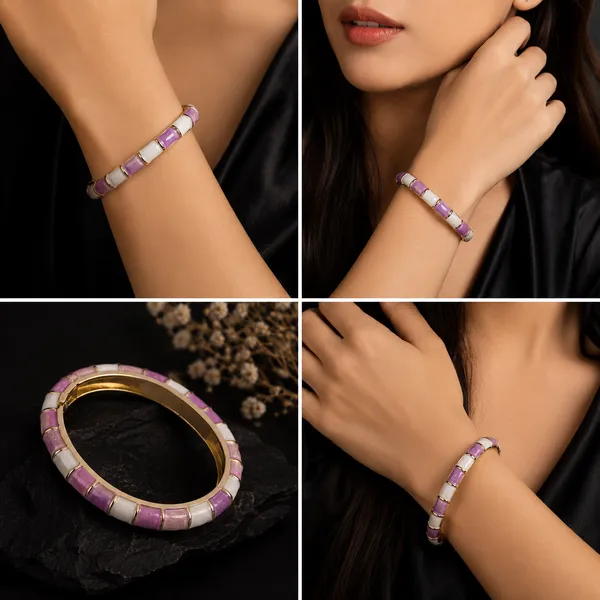 18K_Gold_Plated_Lavender_&_White_Enamel_Kada_Bangle