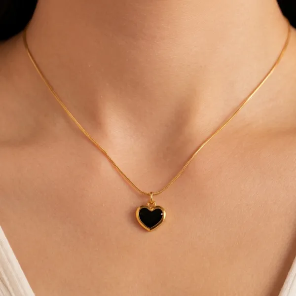 SHADOWBORNE__Gold_And_black_Heart_Pendant_Anti_Tarnish