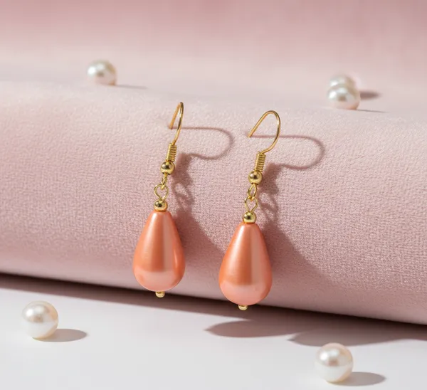 Gold_And_Pink_Elegant_Pearl_Jeweler_Set_With_Crystal_Pendant_Gold_Toned_Chain_Necklace_And_Drop_Earrings