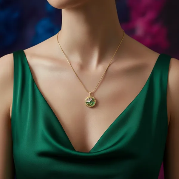 Gold_And_Green_Aura_Floral_Pendant