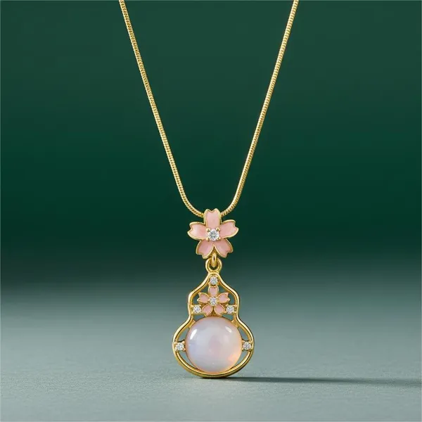 Gold_And_Pink_Floral_Pearl_Pendant_Necklace