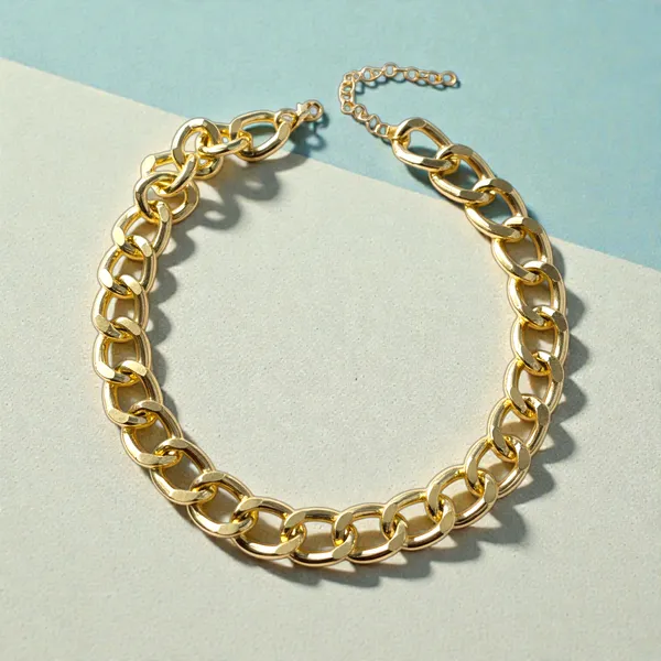 Gold_Chunky_Cuban_Link_Chain_Bracelet_For_Women