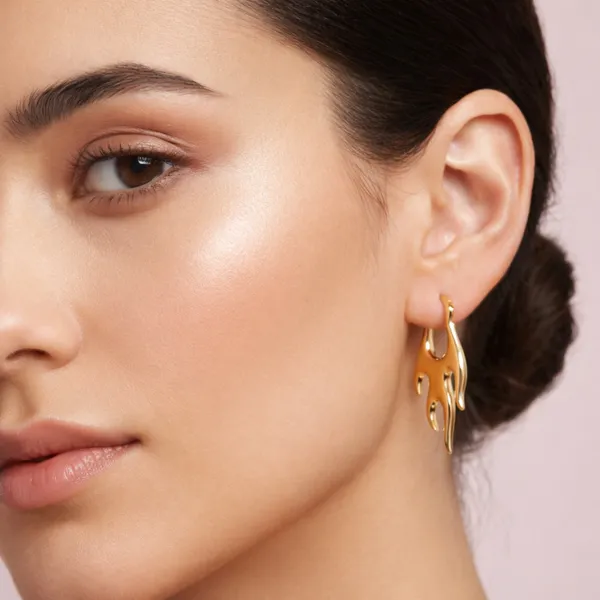 Gold_Abstract_Flame_Statement_Earrings_For_Women