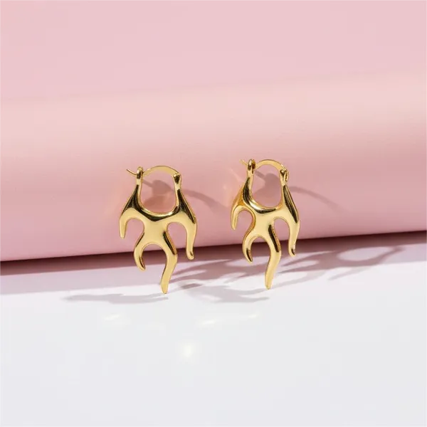 Gold_Abstract_Flame_Statement_Earrings_For_Women