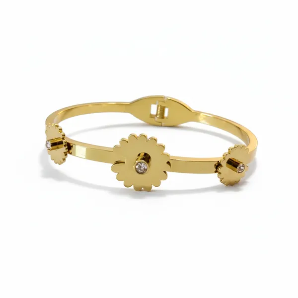 Gold_Floral_Crystal_Accents_Adjustable_Bracelet_For_Women