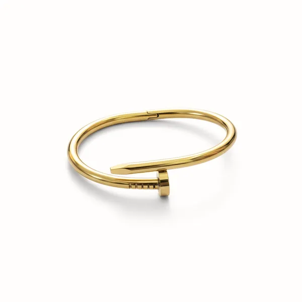 Gold_Nail_Motif_Minimalist_Adjustable_Bangle_Bracelet_For_Women