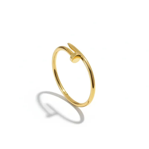 Gold_Nail_Motif_Minimalist_Adjustable_Bangle_Bracelet_For_Women