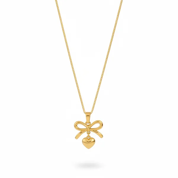 Gold_Bow_Heart_Anti_Tarnish_Pendant_Necklace_For_Women