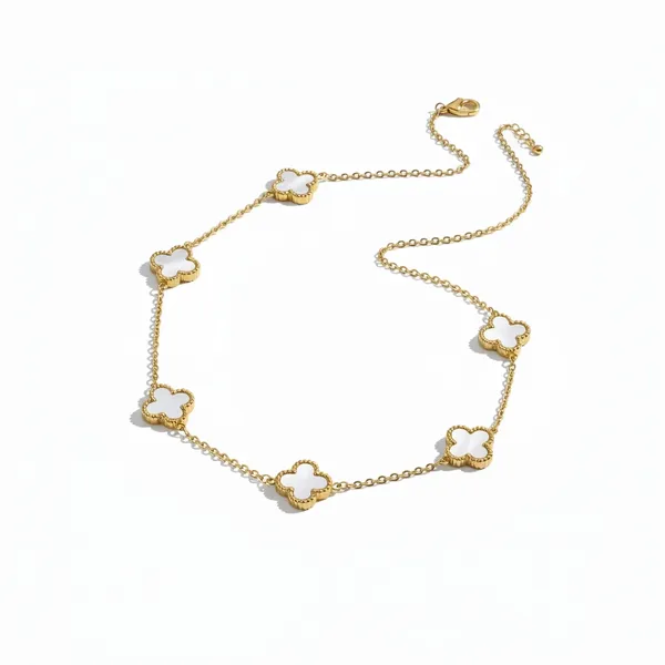 SHADOWBORNE_Gold_Clover_Pendant_Necklace_Elegant_White_Enamel_Lucky_Charm_Jewelry