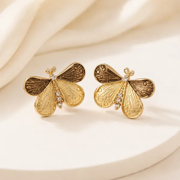 Gold_18K_Plated_Textured_Butterfly_Stud_Earrings_For_Women