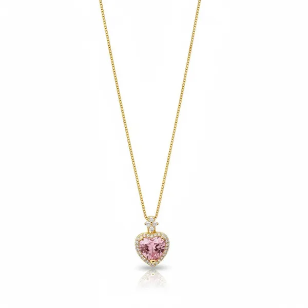 Gold_And_Pink_Crystal_Heart_Pendant_Necklace_For_Women