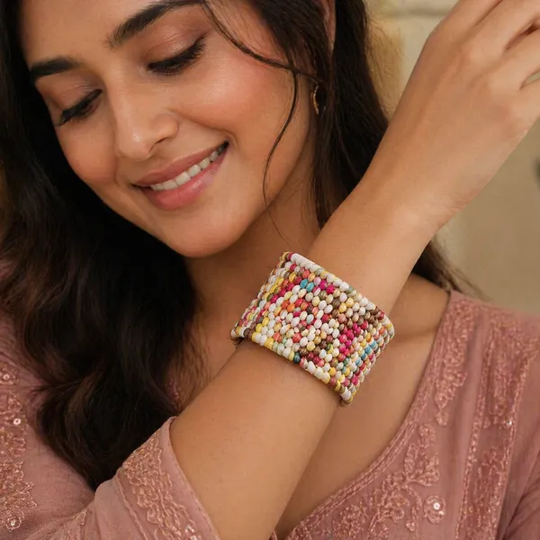 Multicolor_Raffia_Woven_Bohemian_Adjustable_Cuff_Bracelet