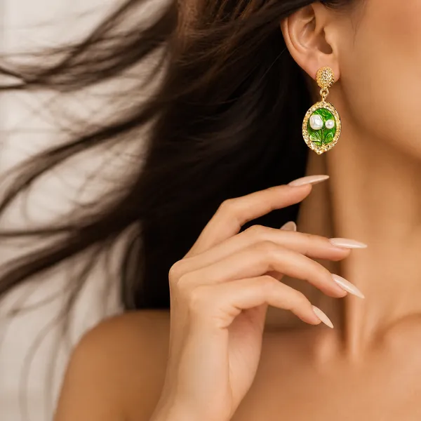 Green_And_Gold_Drop_Earrings_For_Women