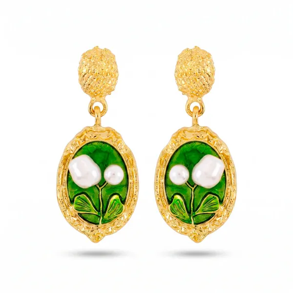 Green_And_Gold_Drop_Earrings_For_Women