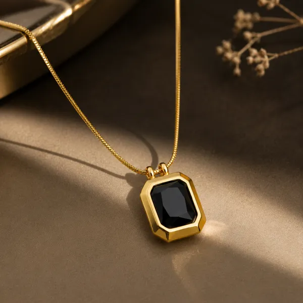 SHADOWBORNE_Gold_And_Black_Square_Stone_Anti_Tarnish_Pendant_Necklace